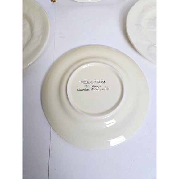 WILLIAM SONOMA Yellow Cream Salad Plates Embossed Botanical Portugal Set… - Picture 4 of 4